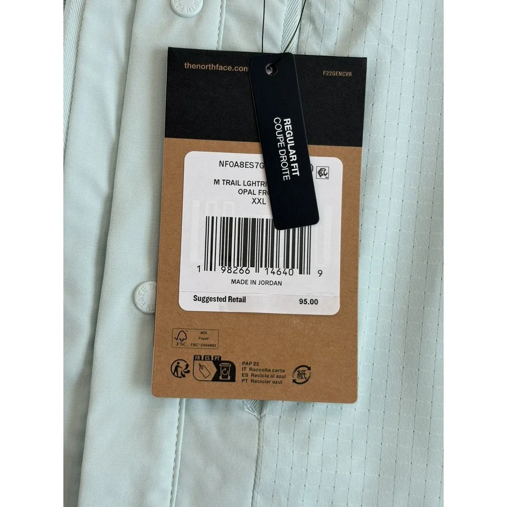 The North Face LIGHTRANGE Short-Sleeve Shirt TNF green Dune Size Men Medium NWT